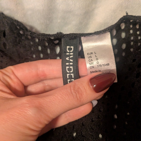 Goth Edgy Grunge Black Mesh Top Size Large - Picture 6 of 7